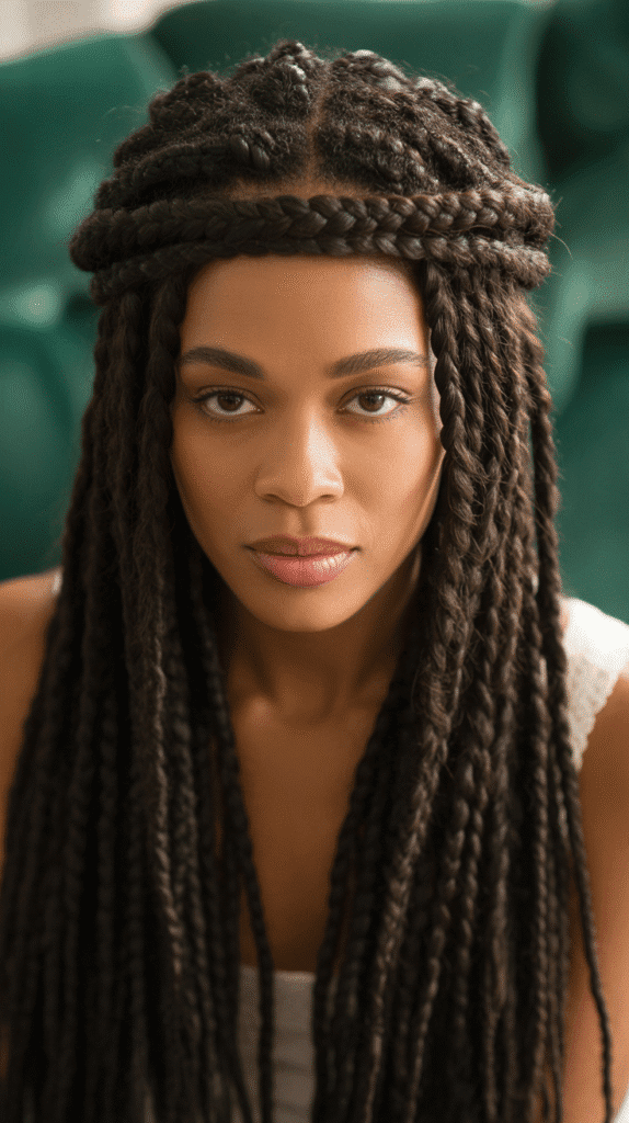37 Gorgeous Long Dreadlock Styles for Black Women Full of Elegance 19 Long Locs Crown Braid