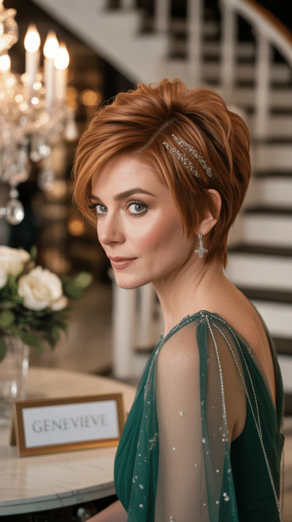 27 Beautiful Christmas Party Hairstyles for Thin Hair That Add Volume 12 Voluminous Pixie Updo for Short Thin Hair