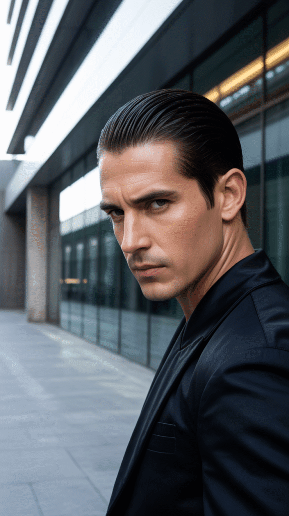 28 Stylish Elf Hairstyles for Men That Look Bold and Mystical 23  Sleek Back Slicked Style