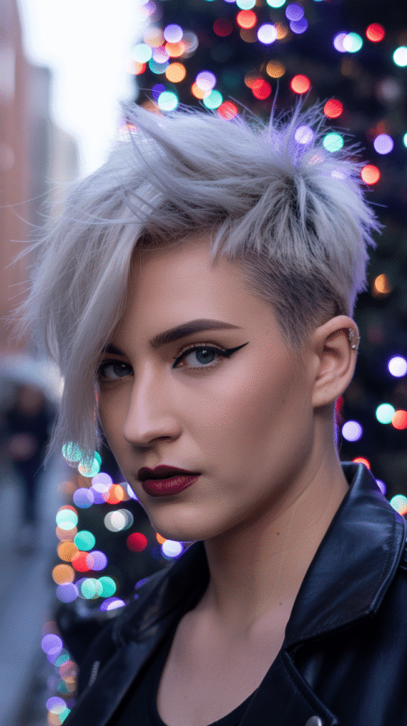 33 Trendy Christmas Party Hairstyles for Short Hair That Shine Bright 11 Spiky Textured Top