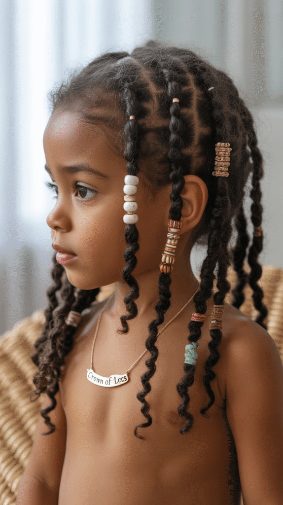 37 Adorable Dreadlock Styles for Kids That Are Easy & Cute 28 Triple Ponytail Cascade
