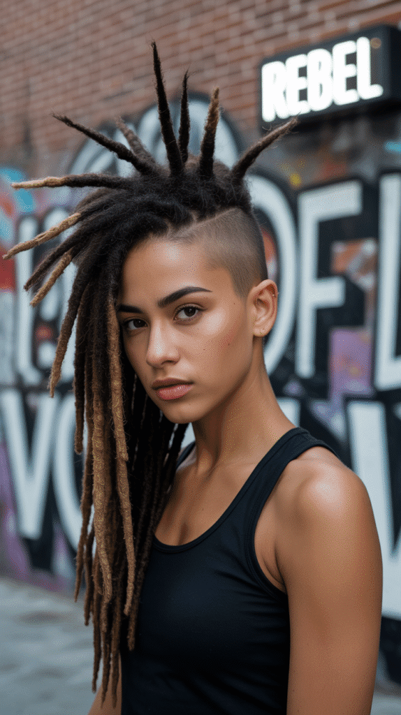 37 Elegant Dreadlock Styles for Women That Inspire Confidence 11 Mohawk Style with Locs