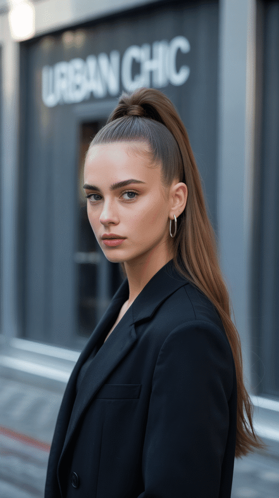 30 Elegant French Hairstyles for Long Hair That Turn Heads 19 The Sleek High Ponytail