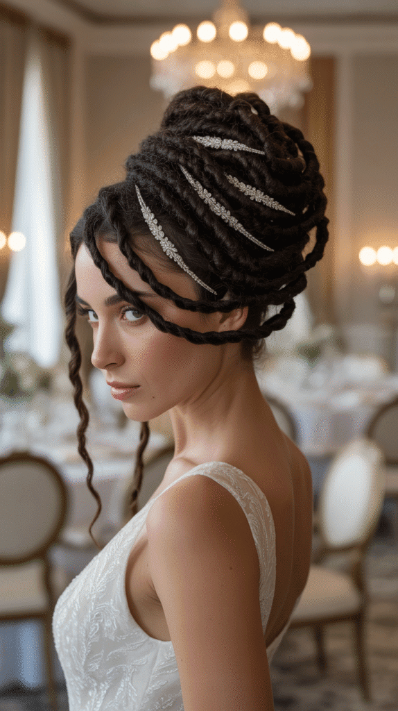 33 Latest Long Dreadlock Styles Full of Elegance and Style 8 Twisted Updo Elegance