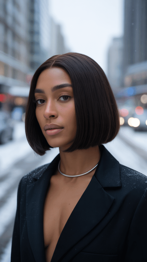 30 Gorgeous Winter Wig Styles for Black Women You'll Want to Try Now 6 Blunt Cut Lob (Long Bob)