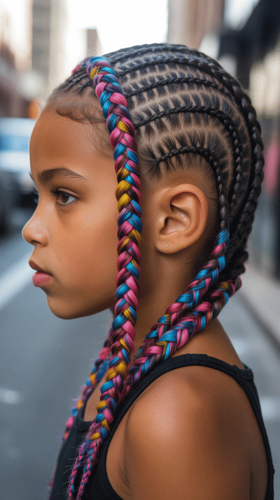 33 Fun Braided Hairstyles for Kids with Beads 13 Mohawk Braid with Colorful Beads