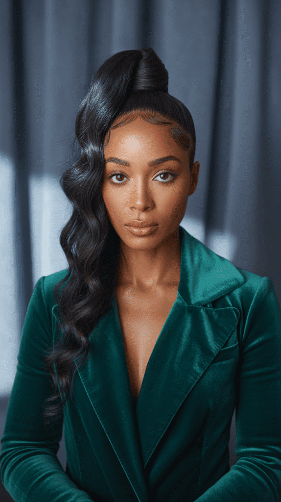 30 Cozy Fall & Winter Hairstyles for Black Women You'll Want to Copy 26 Slicked Back Ponytail with Extensions