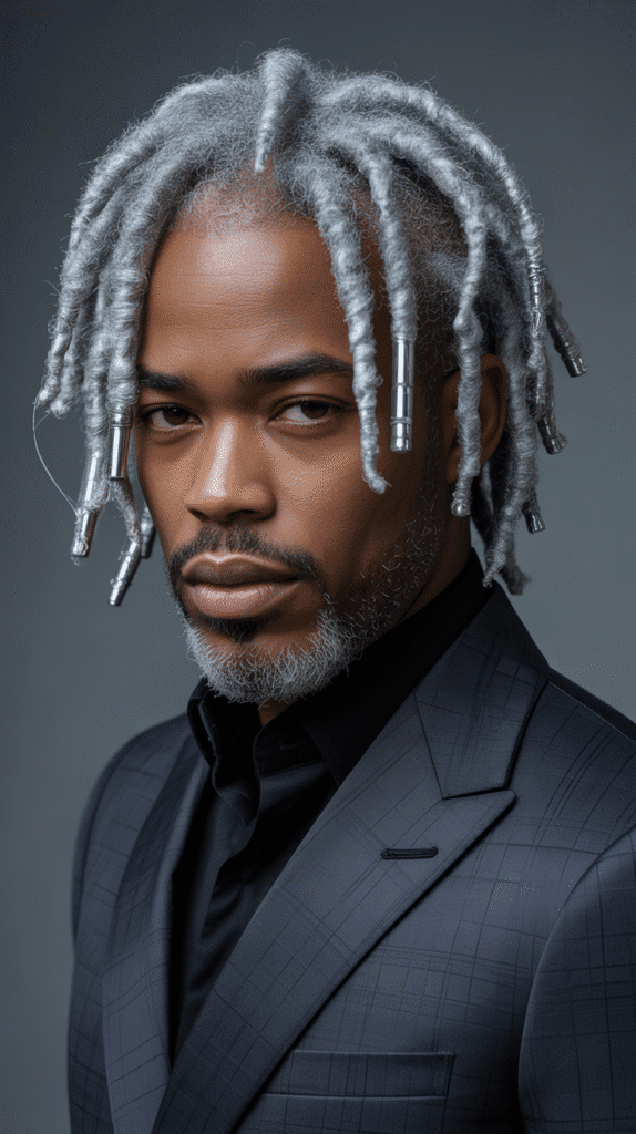 33 Latest Dreadlock Styles for Men That Are Bold and Modern 23 Gray/Silver Dreads