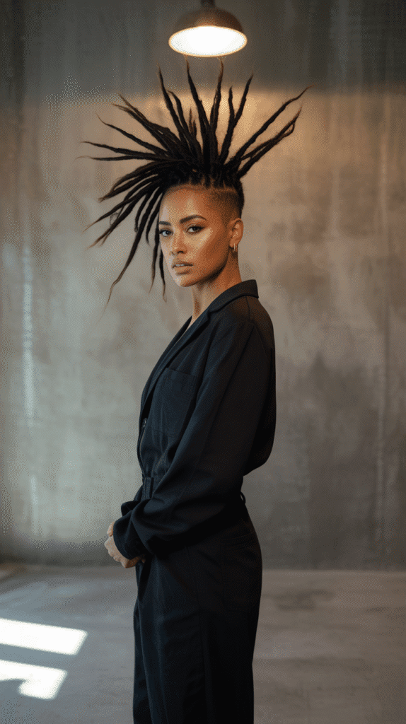 33 Chic Short Dreadlock Styles for Ladies That Stay in Style 11 High Top Loc Fade