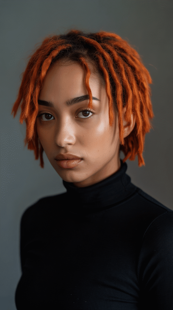 30 Latest Dreadlock Styles for Short Hair That Look Fresh 27 Copper Red Short Locs