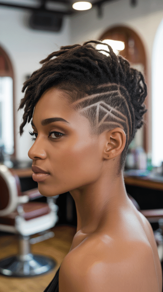 33 Trendy Short Dreadlock Styles for Black Women to Copy Now 5 Short Locs with Undercut Design