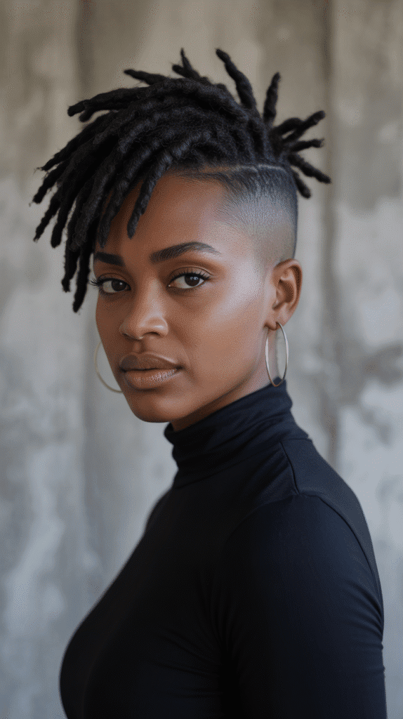 33 Trendy Short Dreadlock Styles for Black Women to Copy Now 17 Short Locs with Shaved Sides
