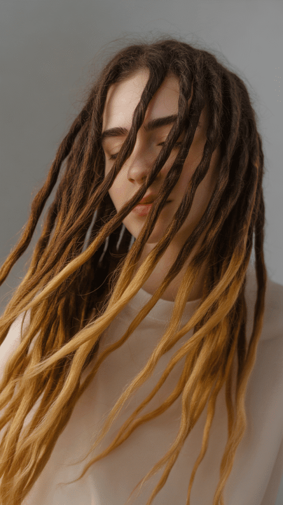27 Latest Dreadlock Style Designs That Are Creative and Unique 2 Ombre Colored Locs with Blonde Tips