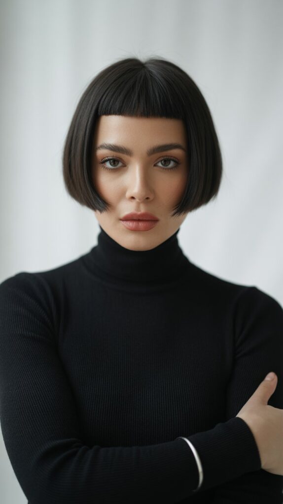 27 Modern French Short Hairstyles That Are Parisian-Approved 13 The Blunt Micro Bob