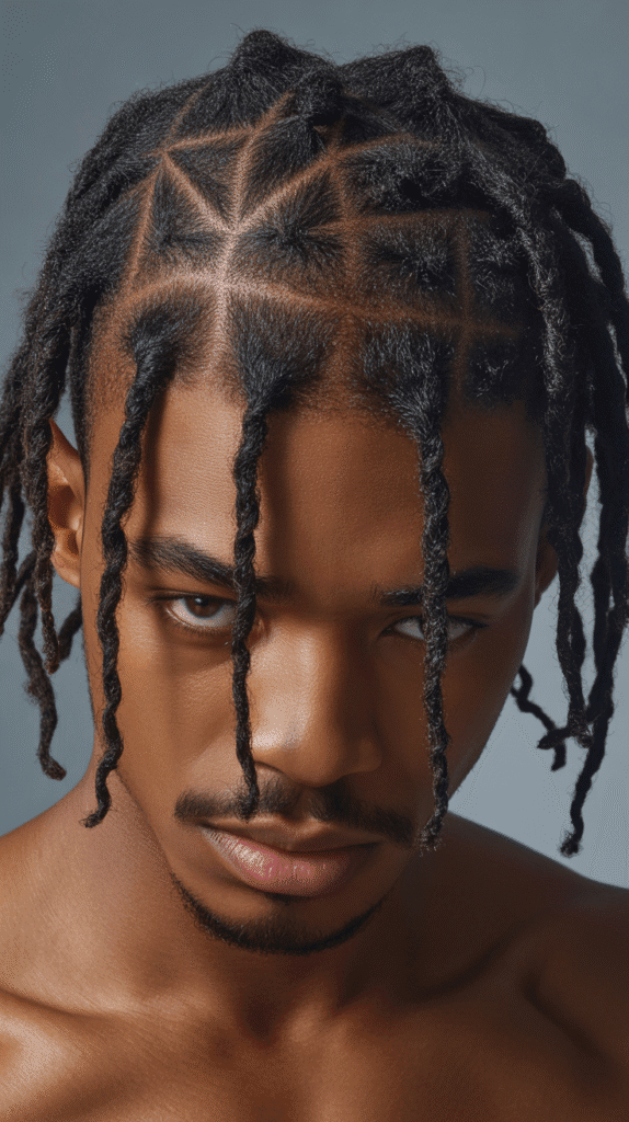 33 Latest Dreadlock Styles for Men That Are Bold and Modern 17 Triangle-Parted Dreads