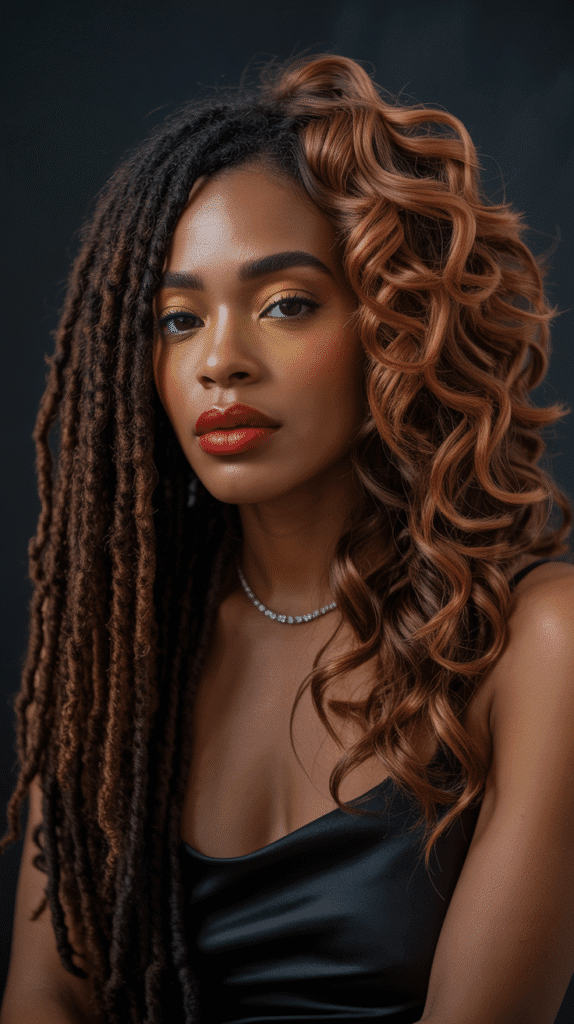 27 Latest Dreadlock Styles for Ladies That Slay Every Look 14 Loc and Curl Combination