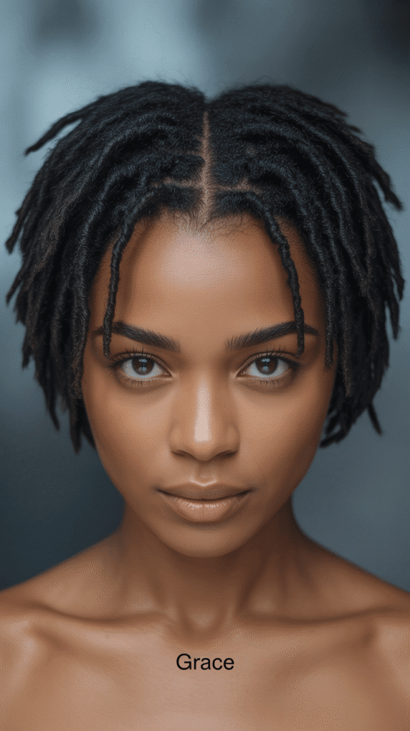 33 Trendy Short Dreadlock Styles for Black Women to Copy Now 24 Short Locs with Middle Part