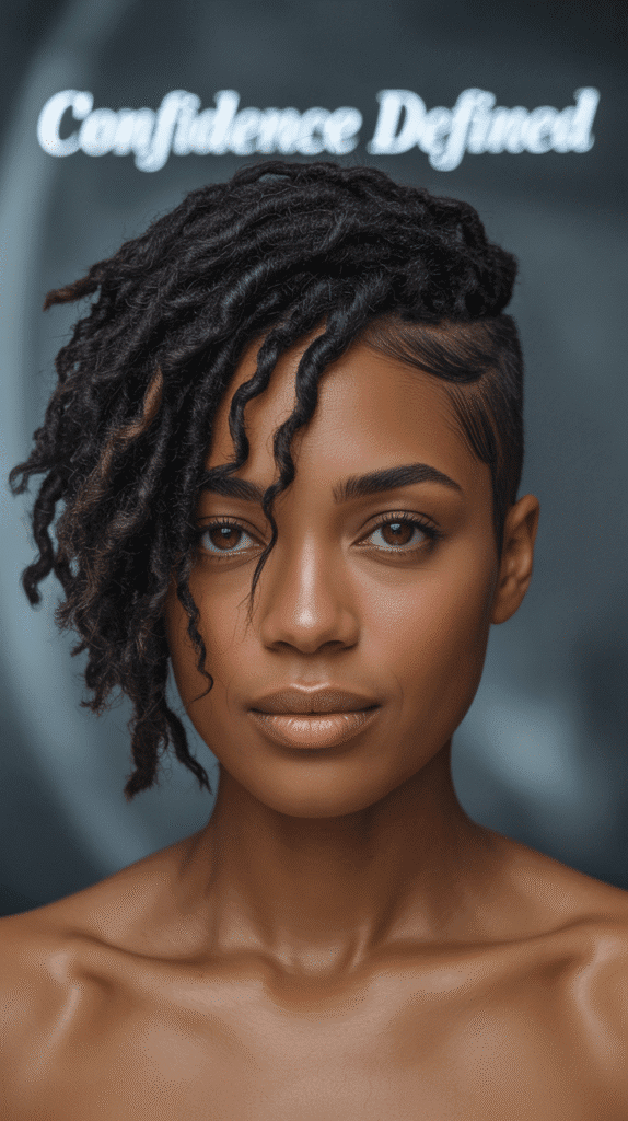 33 Trendy Short Dreadlock Styles for Black Women to Copy Now 9 Short Locs with Side Part