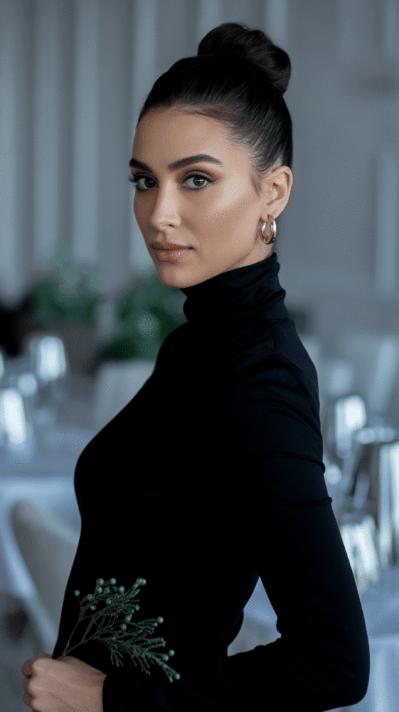 30 Elegant Christmas Party Hairstyles for Long Hair You'll Love 24 Elegant Top Knot