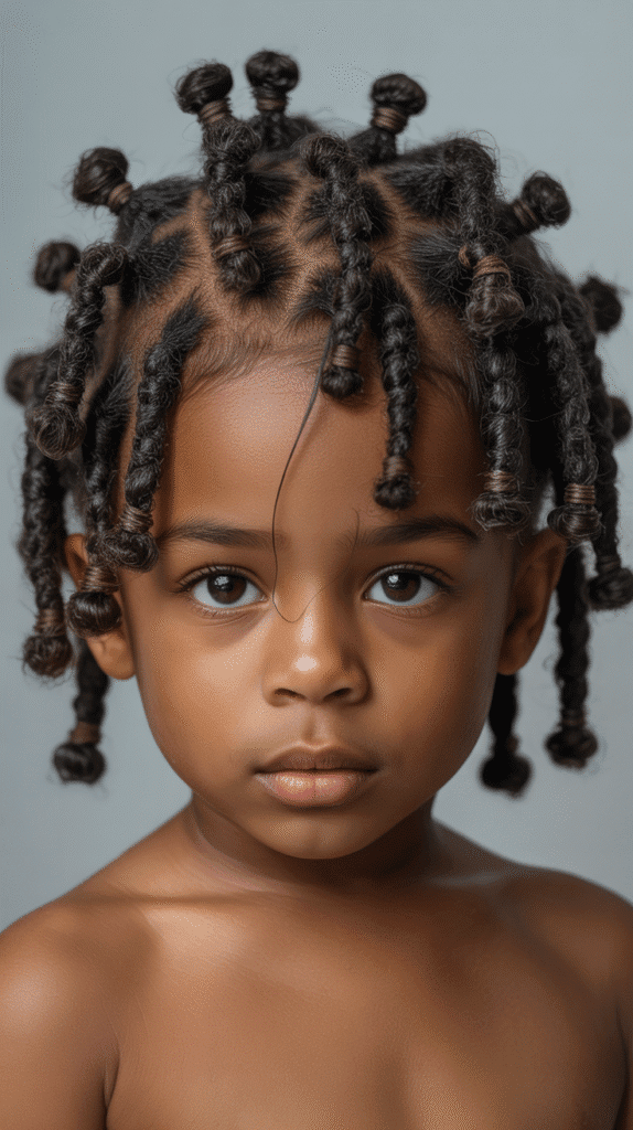 30 Latest Dreadlock Styles for Kids That Are Adorable 27 Bantu Knot Locs