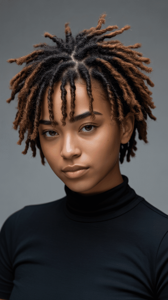 30 Latest Dreadlock Styles for Short Hair That Look Fresh 26 Short Locs with Twist Front