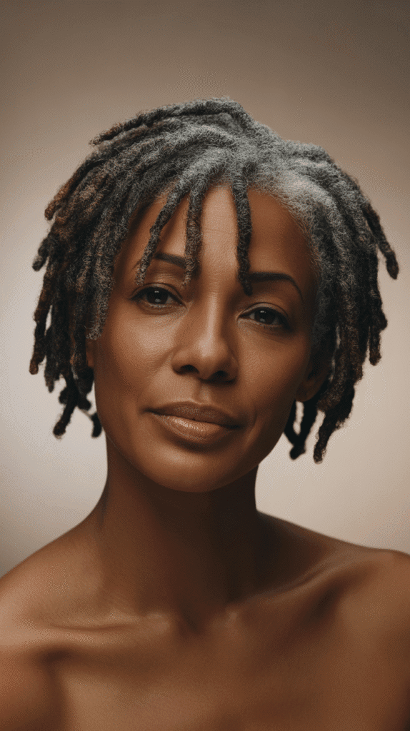 33 Trendy Short Dreadlock Styles for Black Women to Copy Now 18 Short Salt and Pepper Locs