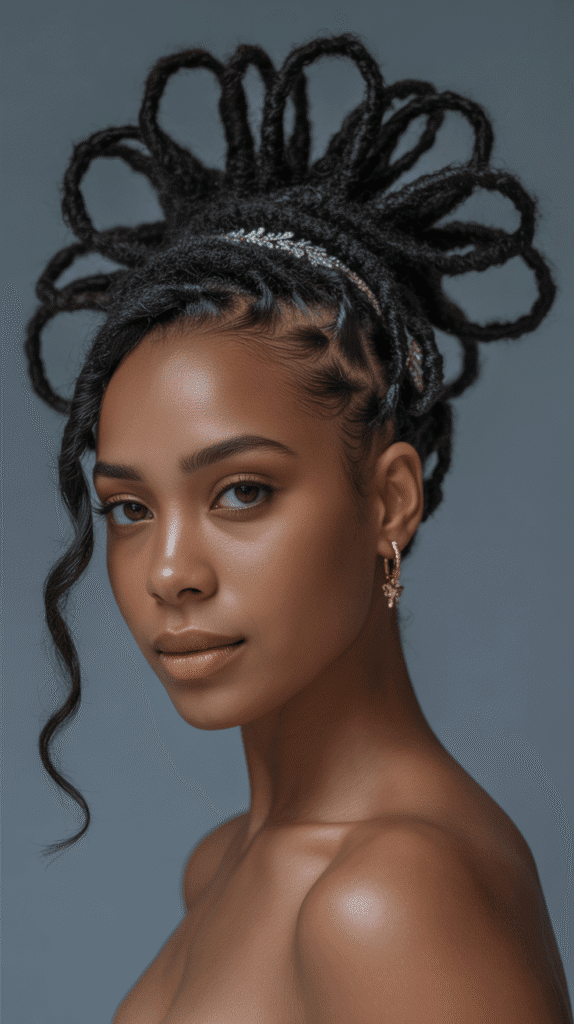 30 Chic Dreadlock Styles for Black Women 2025 You'll Love 22 Loc Rosette Updo