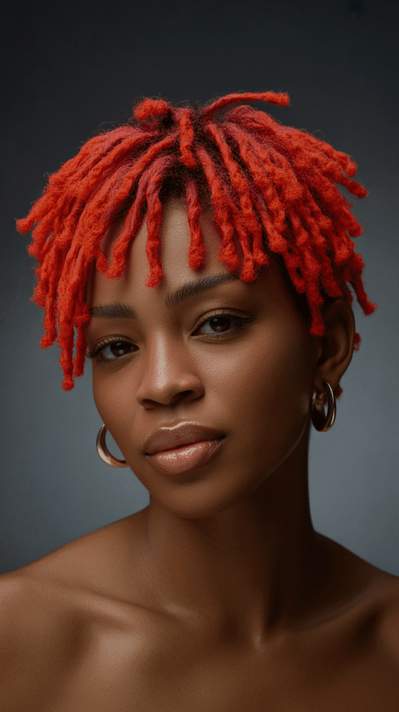 33 Trendy Short Dreadlock Styles for Black Women to Copy Now 14 Short Red Locs