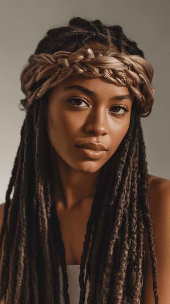 37 Best Dreadlock Styles for Black Women That Slay Every Look 27 Loc Headband Style