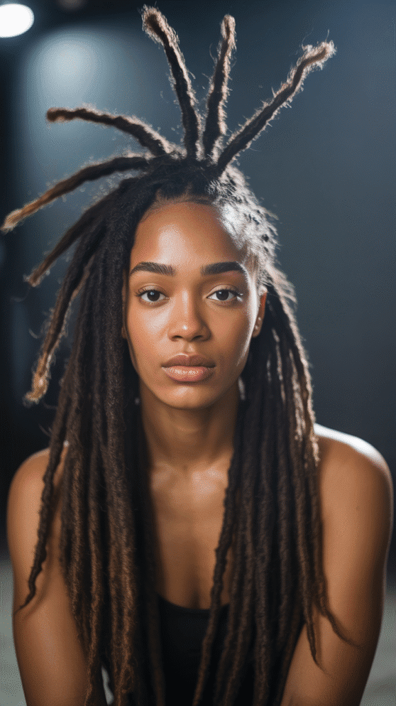 33 Latest Long Dreadlock Styles Full of Elegance and Style 12 Mohawk-Inspired Loc Style