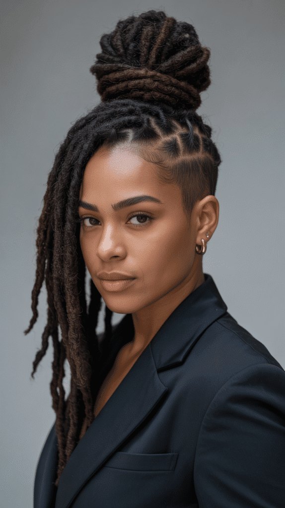 27 Latest Dreadlock Style Designs That Are Creative and Unique 26 Dreadlock Top Knot with Fade