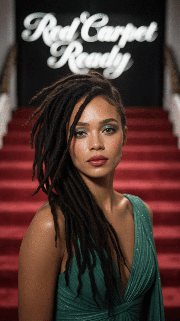 33 Latest Dreadlock Styles for Long Hair That Turn Heads 5 Side-Swept Glamour
