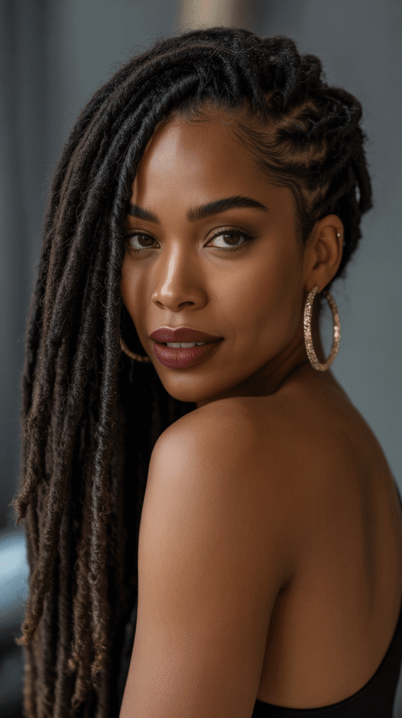 27 Latest Dreadlock Styles for Ladies That Slay Every Look 2 Side-Swept Dreadlocks