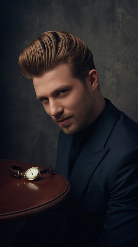 30 Latest French Hairstyles for Men That Exude Style 5 Slicked Back French Pompadour