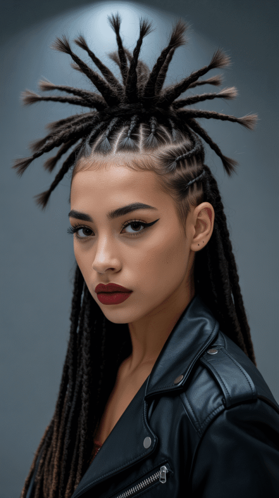 30 Latest Dreadlock Styles for Women That Inspire Confidence 26 Loc'd Mohawk Braid