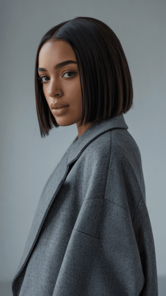 25 Stunning Winter Weave Hairstyles for Black Women That Slay All Season 15 Blunt Cut Straight Weave