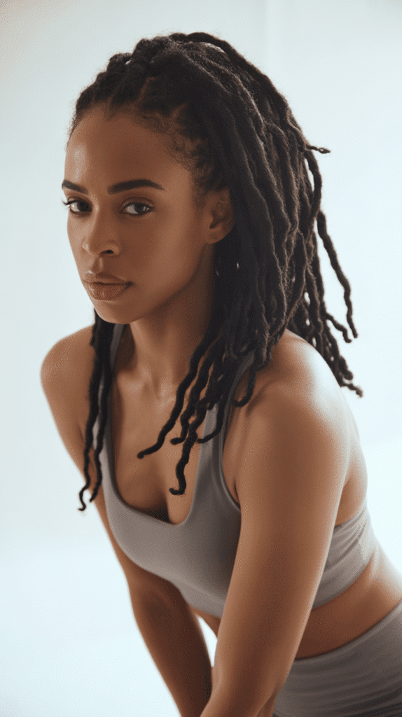 30 Beautiful Medium Dreadlock Styles for Black Women That Stand Out 9 Twisted Medium Loc Ponytail