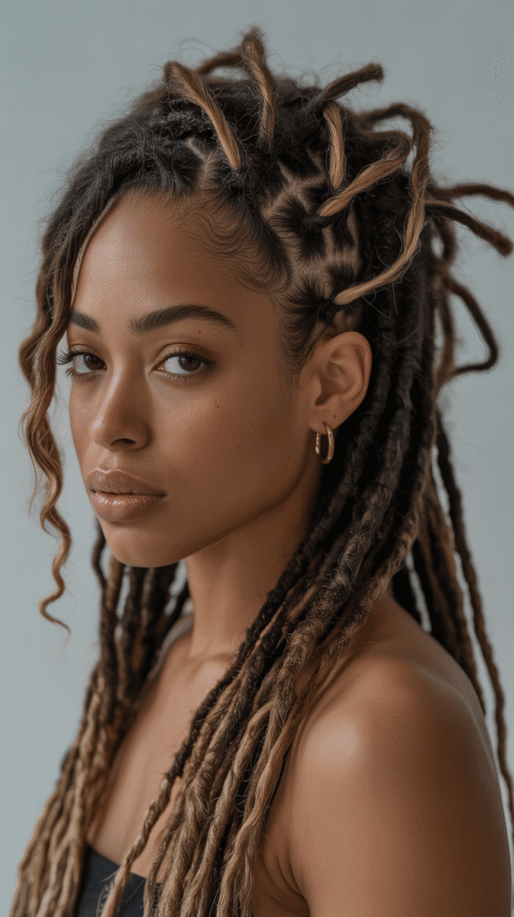 37 Best Dreadlock Styles for Black Women That Slay Every Look 13 Loc Braid Hybrid