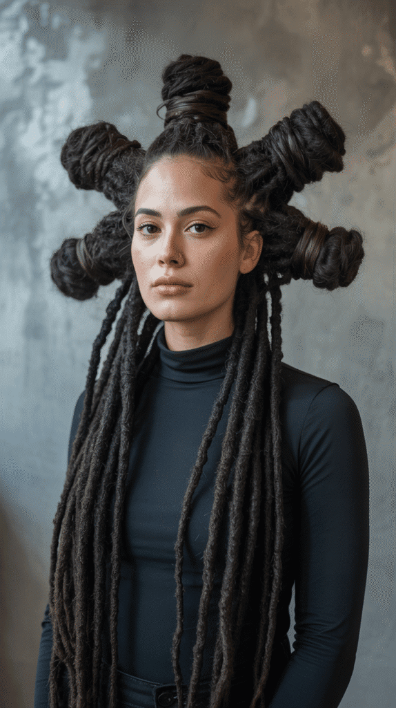 33 Latest Dreadlock Styles for Long Hair That Turn Heads 31 Multi-Layered Bun Complex