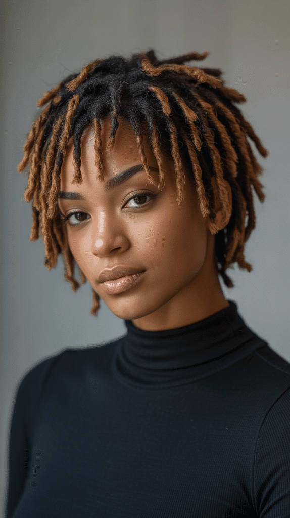 27 Latest Short Dreadlock Styles That Are Easy and Stylish 26 Short Locs with Highlights