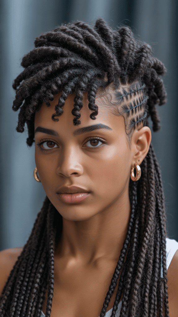 30 Latest Dreadlock Styles for Short Hair That Look Fresh 21 Short Locs with Braided Sides