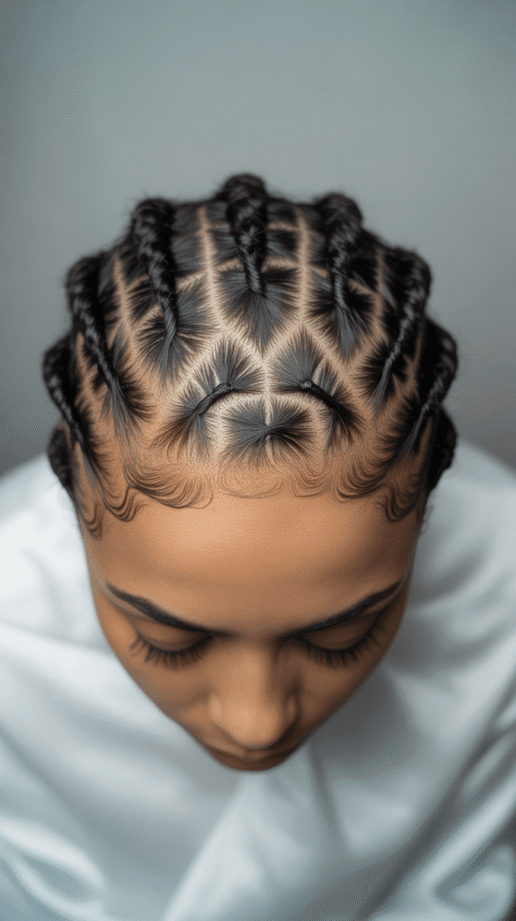 30 Stylish Dreadlock Styles for Short Hair That Look Fresh 11 Geometric Parting Patterns