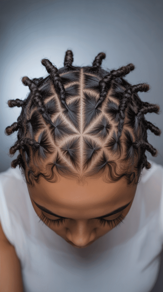33 Chic Short Dreadlock Styles for Ladies That Stay in Style 29 Geometric Part Patterns