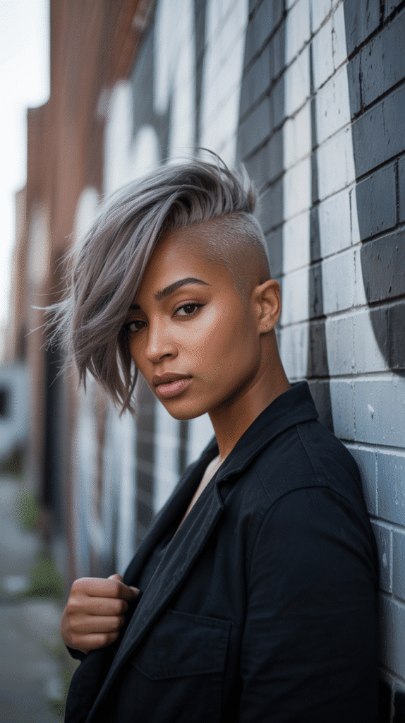 27 Short Blonde Hairstyles for Black Women That Are Totally Trendy 3 Ash Blonde Tapered Cut