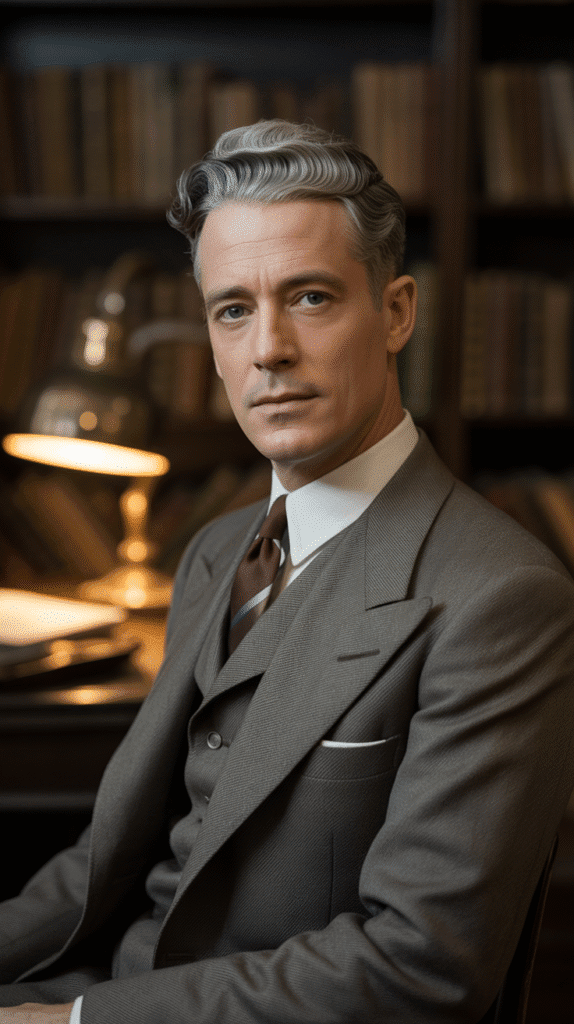 33 Stylish 1930s Hairstyles for Men That Define Retro Charm 19 The Distinguished Gray Temples
