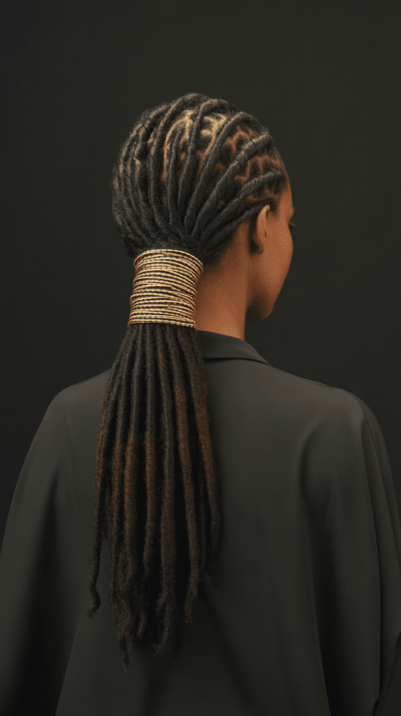 27 Latest Dreadlock Style Designs That Are Creative and Unique 15 Loc Ponytail with Wrapped Base