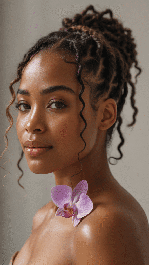 37 Elegant Dreadlock Styles for Women That Inspire Confidence 30 Loc Updo with Face-Framing Pieces