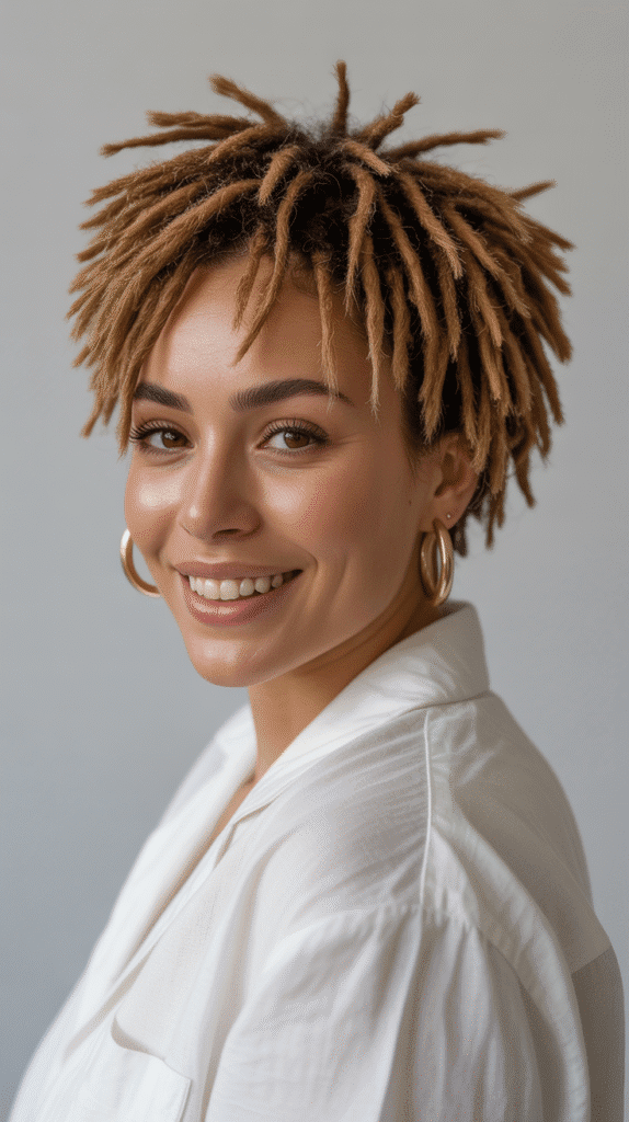 33 Chic Short Dreadlock Styles for Ladies That Stay in Style 12 Rounded Short Loc Crown