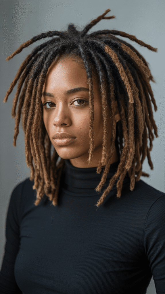 27 Latest Dreadlock Style Designs That Are Creative and Unique 27 Shoulder-Length Layered Locs