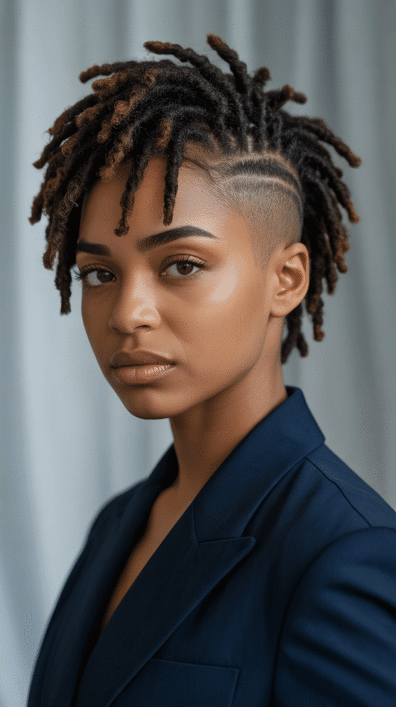 30 Latest Dreadlock Styles for Short Hair That Look Fresh 6 Short Locs with Temple Fade